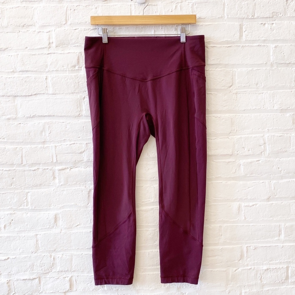 Lululemon || All The Right Places Crop II *23"‎ Dark Adobe Burgundy Maroon 12
